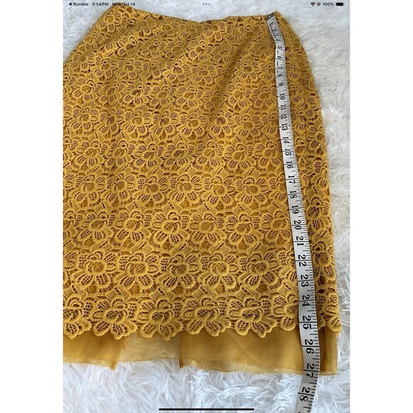 Anne Klein New York Woman’s Size 6 Crocheted Top And Skirt Mustard Yellow VTG - Picture 10 of 12
